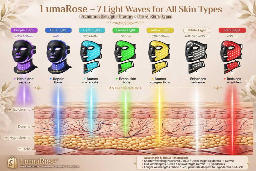 LumaRose 7-Color LED Face & Neck Mask